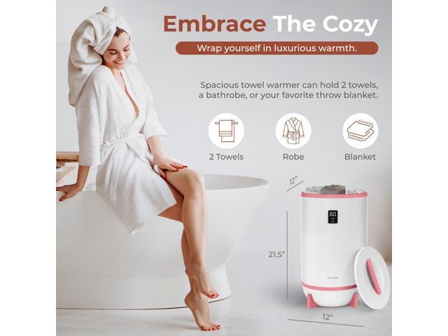 SereneLife SLTLW600 Luxury Towel & Blanket Warmer, Single Touch, LED Ring, 500W (Pink)