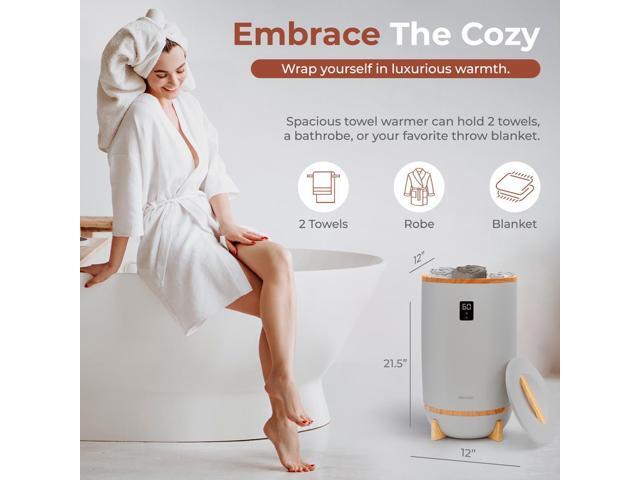 SereneLife SLTLW800 Luxury Towel & Blanket Warmer, Single Touch, Built-in Timer, Fragrant Disc Holder (Gray)