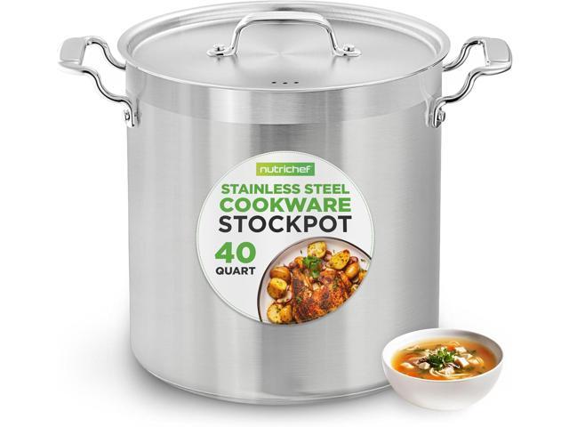 Photos - Bakeware NutriChef NCSPT40Q Stainless Steel Cookware Stockpot, 40 Quart, Heavy Duty Induction Pot with Lid