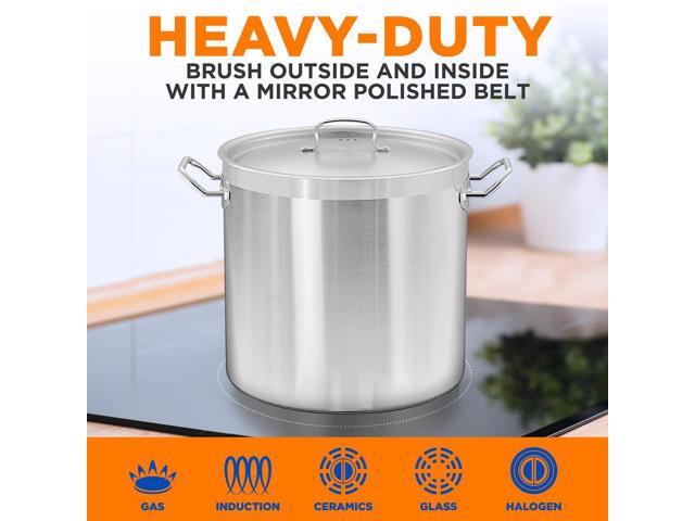 NutriChef NCSPT35Q Stainless Steel Cookware Stockpot, 35 Quart, Heavy Duty Induction Pot with Lid