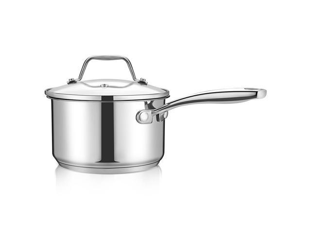 Photos - Bakeware NutriChef NCSP2 Stainless Steel Cookware Saucepan, 2 Quart, Heavy Duty Induction Pot with Lid