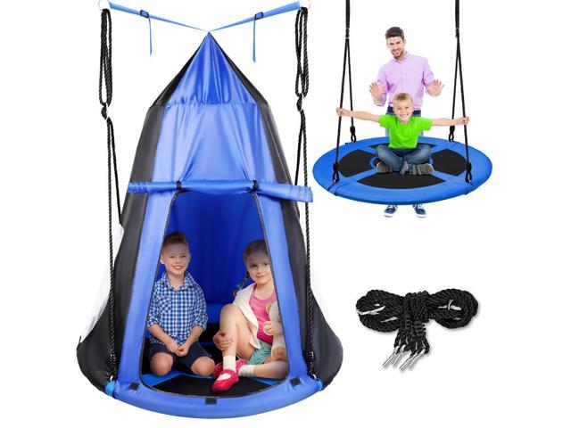 SereneLife Kids Blue Hanging Tent Rope Swing Kit - SLSWNG350BL - 40' Seat