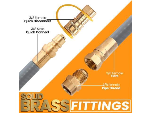 SereneLife 10-Foot Natural Gas Hose with Quick Connect Fittings - Conversion Kit, For Models: SLFPBAL, SLFPLG9, SLFPCN56, SLFPCN42, SLCNX76
