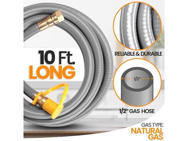 SereneLife 10-Foot Natural Gas Hose with Quick Connect Fittings - Conversion Kit, For Models: SLFPBAL, SLFPLG9, SLFPCN56, SLFPCN42, SLCNX76