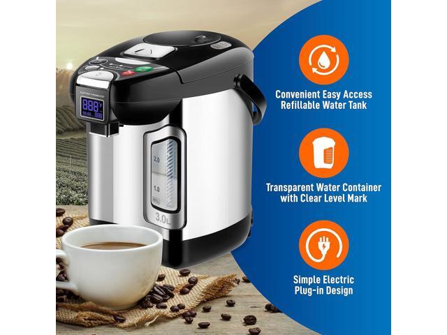 NutriChef 3L Digital Hot Water Dispenser - Instant Water Boiler, Adjustable Temperature, Auto Dispense Safety Lock