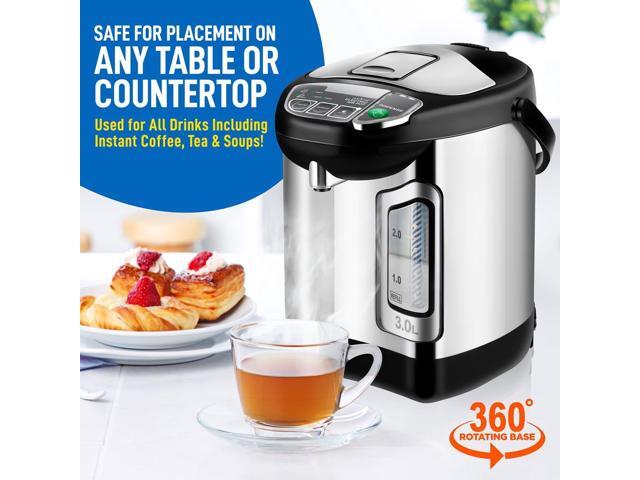 NutriChef 3L Digital Hot Water Dispenser - Instant Water Boiler, Adjustable Temperature, Auto Dispense Safety Lock (3.17 quarts)