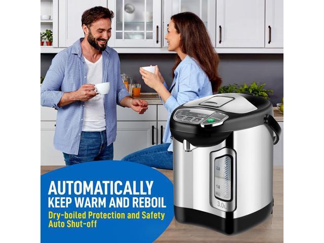 NutriChef 3L Digital Hot Water Dispenser - Instant Water Boiler, Adjustable Temperature, Auto Dispense Safety Lock (3.17 quarts)