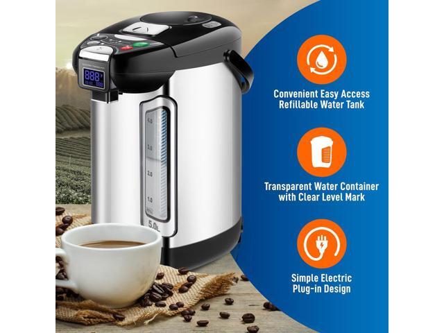 NutriChef 5L Digital Hot Water Dispenser - Instant Water Boiler, Adjustable Temperature, Auto Dispense Safety Lock (5.283 quarts)