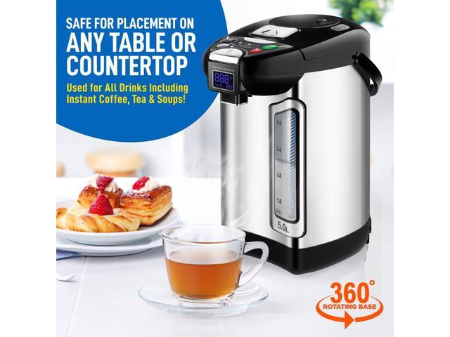 NutriChef 5L Digital Hot Water Dispenser - Instant Water Boiler, Adjustable Temperature, Auto Dispense Safety Lock (5.283 quarts)