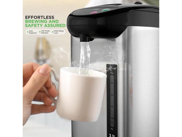 NutriChef Electric Water Boiler & Warmer - Digital Hot Pot Water Kettle, 3.38 Quart, Stainless Steel Inner Pot