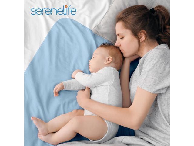SereneLife Reusable Underpads - Incontinence Pads, Super Absorbent Protection for Pets, Kids, and Adults, Bed Covers, Puppy Training (Matte Blue)
