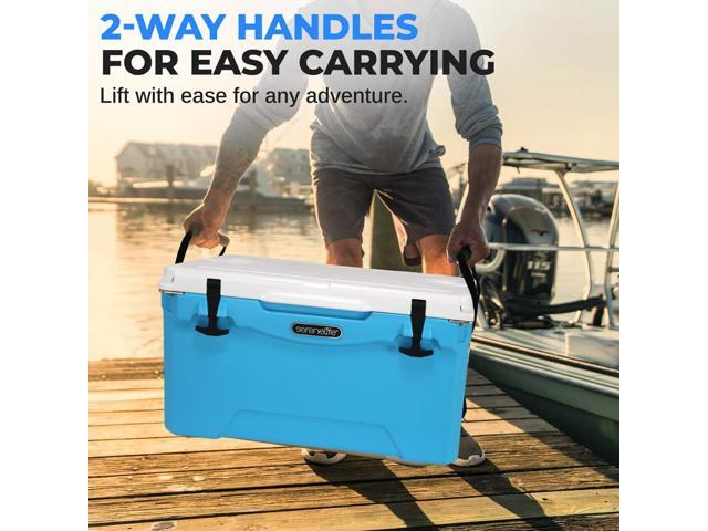 SereneLife 50-Quart Portable Cooler Box - Blue, Holds 63 Cans, Ice Retention Up to 5 Days