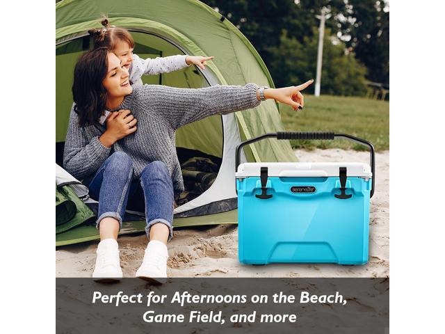 SereneLife 25-Quart Portable Cooler Box - Blue, Holds 63 Cans, Ice Retention Up to 5 Days