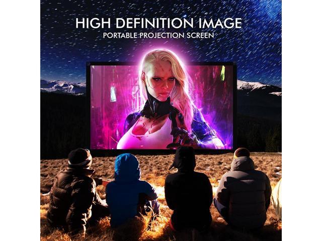 Pyle 100' Portable Outdoor Projection Screen - Lightweight HD 16:9 Viewing with Frame Stand, Matte White Fabric