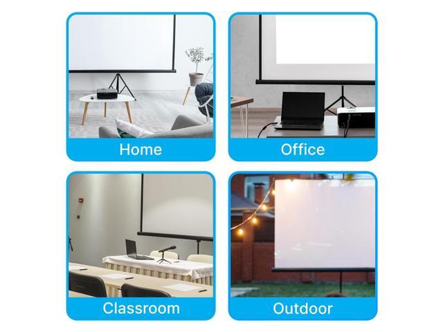 Pyle 120-Inch Tripod Projector Screen - Floor Standing, Portable Fold-Out Roll-Up Manual Screen, 4:3 Aspect Ratio