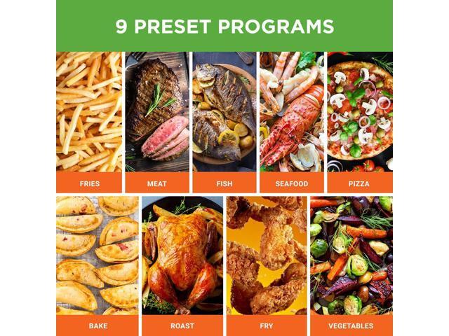 NutriChef 4.4QT Dual Basket Air Fryer - Customized Digital Display, Electric Oil-Free Cooker with Transparent Window (Black)