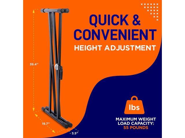 Pyle Electronic Keyboard Stand - Digital Piano Keyboard Mount Holder, Height Adjustable