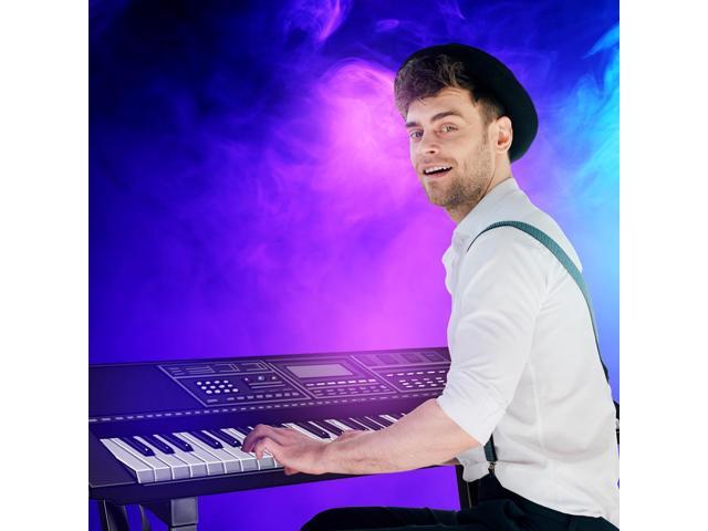 Pyle Heavy-Duty Keyboard Stand with Wheels - Digital/Electronic Piano Height Adjustable Stand with Locking Wheels