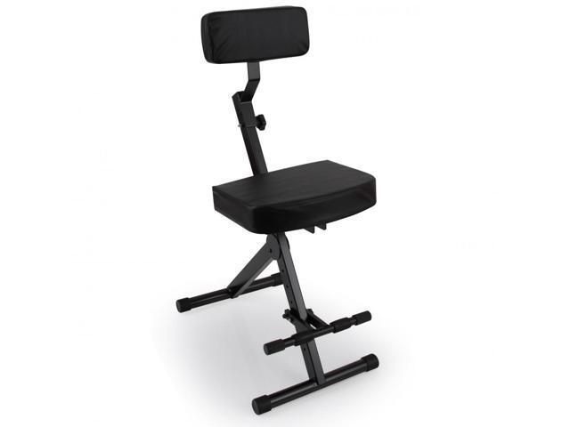 Pyle Musician & Performer Chair Seat Stool Adjustable Height Foot Rest, Seat & Backrest Cushion, Foldable Design