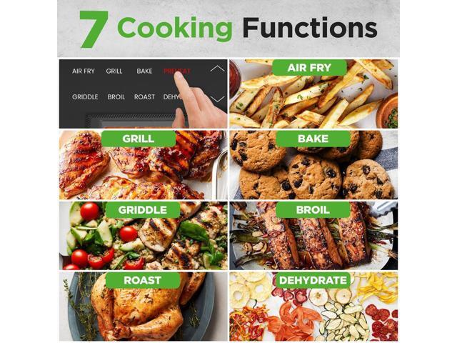 NutriChef Smart Griller with Air Frying Combo 7 Cooking Functions, Removable Grill Plates, Adjustable Temperature, Smokeless Indoor Grill
