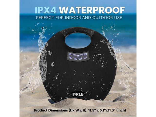 Pyle 5.25 Portable Wireless BT Streaming Speaker - Portable Audio Speaker, with Built-in Rechargeable Battery, Waterproof, Wireless Microphone,...