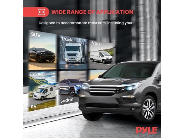 Pyle 7 1080p HD Digital Wireless Backup Camera System Waterproof License Plate Rearview Cam with Night Vision & IPS Monitor for RV, Truck, Bus, or...