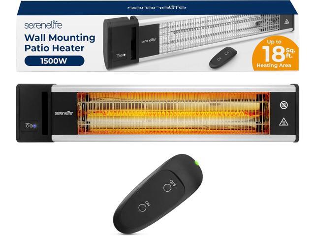 SereneLife 1500W Wall-Mounting Electric Patio Heater Remote Control Ceiling and Wall Heater with High Rated Aluminum Reflector and IP65 Waterproof...