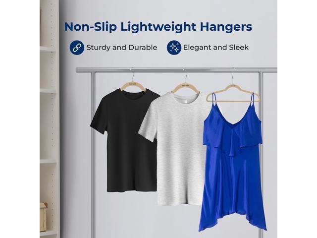 SereneLife Velvet Hangers, Non-Slip Heavy Duty Coat Hanger Set, 360° Swivel Hook, Space-Saving, 150 Pack, Ivory
