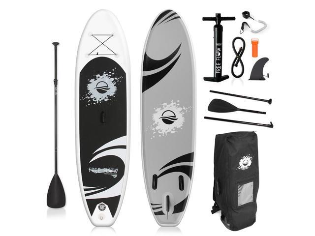 SereneLife 10' Inflatable Stand-Up Paddle Board - Water-Ready SUP with Oar, Air Pump, Safety Leash, & Carry Bag - SLSUPB06