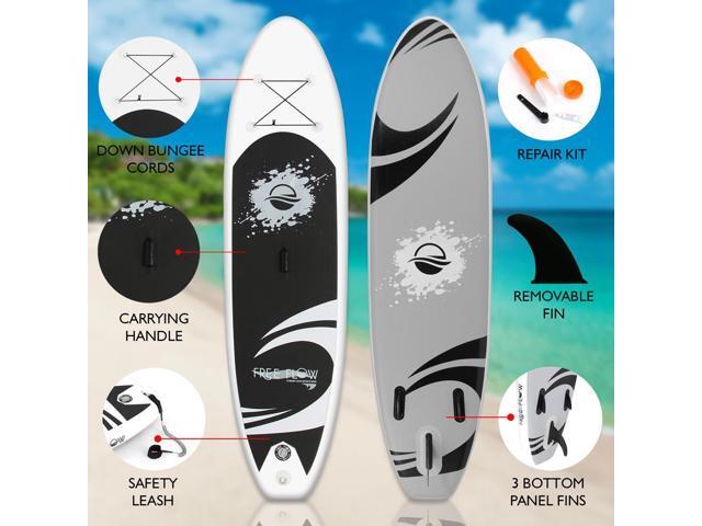 SereneLife 10' Inflatable Stand-Up Paddle Board - Water-Ready SUP with Oar, Air Pump, Safety Leash, & Carry Bag - SLSUPB06