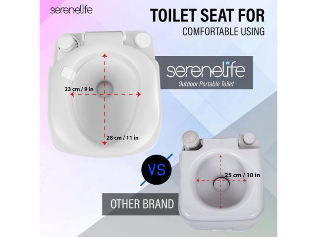 SereneLife Outdoor Portable Toilet with Carrying Bag - 5.8 Gallon Waste Tank, 3.2 Gallon Fresh Water Tank, and Toilet Hand Sprayer - SLCATL360