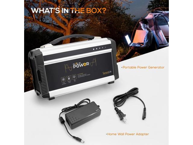 SereneLife 222W Portable Power Generator with 60,000mAh Battery - SLSPGN30 - Solar Panel Compatible