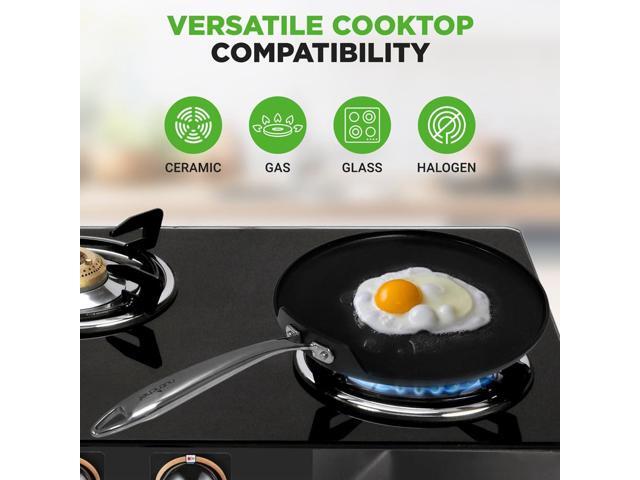 NutriChef 12' Hard-Anodized Nonstick Crepe Pan - NCHAC45 - Dishwasher Safe