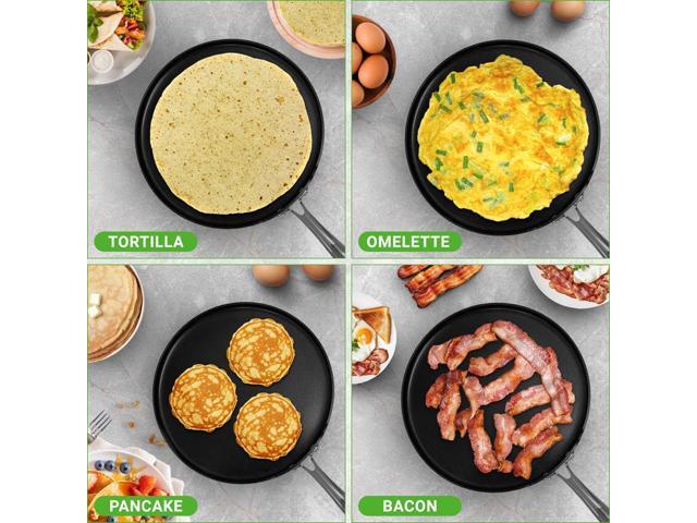 NutriChef 12' Hard-Anodized Nonstick Crepe Pan - NCHAC45 - Dishwasher Safe