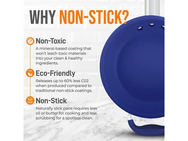 NutriChef 14' Non-Stick Fry Pan with Lid & Silicone Handle - NCFRLD14 - Ceramic Coating