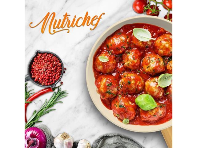 NutriChef 12' Non-Stick Fry Pan with Golden Titanium Coated Handle - NCHG12 - Ceramic Coating
