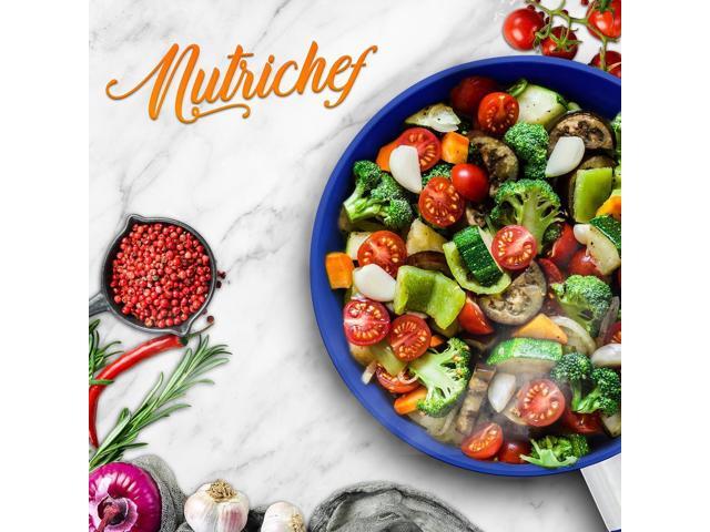 NutriChef 8' Non-Stick Fry Pan with Silicone Handle - NCFRYP8 - Ceramic Coating