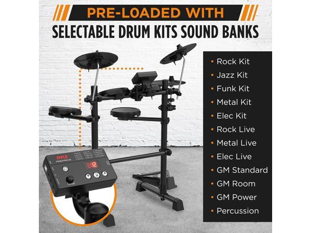 Pyle Compact Roll-Up Electronic Drum Kit PEDKITPRO100 with MIDI, Foot Pedals & Stereo Speakers