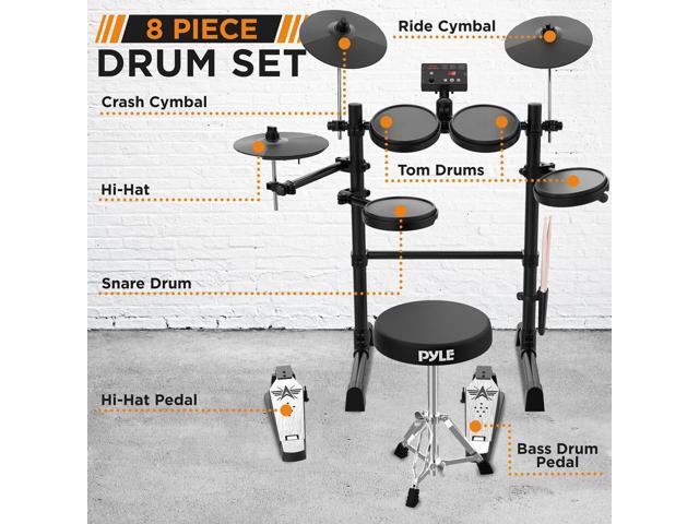 Pyle Compact Roll-Up Electronic Drum Kit PEDKITPRO100 with MIDI, Foot Pedals & Stereo Speakers
