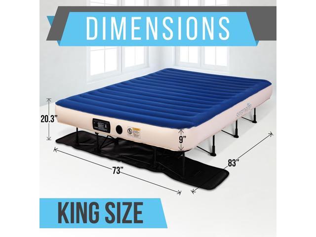 SereneLife Premium Raised King Airbed with Steel Frame, Built-In Power Inflating Pump, 600 lbs Capacity