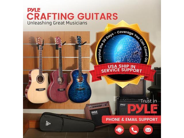 Pyle 6-String Classic Nylon String Guitar, 30 Acoustic Junior Scale with Digital Tuner and Accessory Kit (Sunburst Teardrop)
