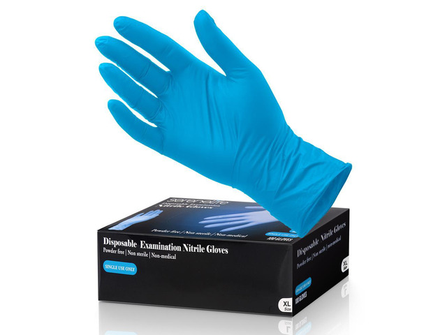 SereneLife Soft Industrial Gloves Powder-Free Nitrile and Vinyl Disposable Gloves, Extra Large Size, 100-Count