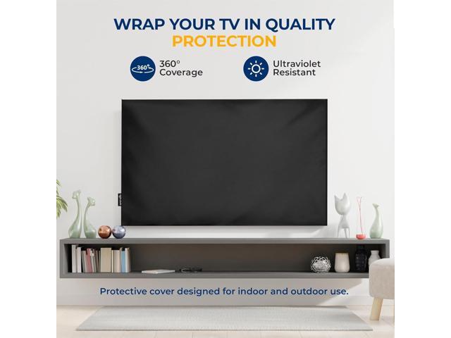 SereneLife Outdoor/Indoor TV Cover 60-Inch Waterproof Screen Protector with Remote Pocket & Full Bottom Closure (SLTVC60)