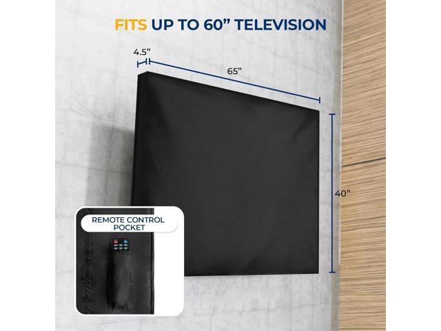 SereneLife Outdoor/Indoor TV Cover 60-Inch Waterproof Screen Protector with Remote Pocket & Full Bottom Closure (SLTVC60)