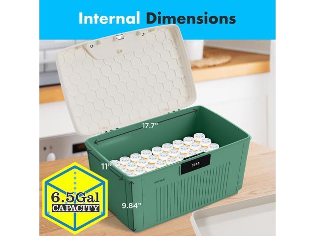SereneLife 8.5 Gal Heavy-Duty Locking Storage Bin - SLSBXN750GN Green
