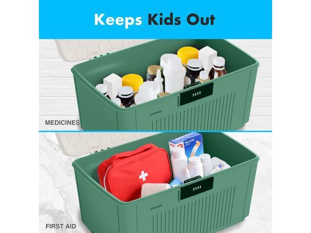 SereneLife 8.5 Gal Heavy-Duty Locking Storage Bin - SLSBXN750GN Green