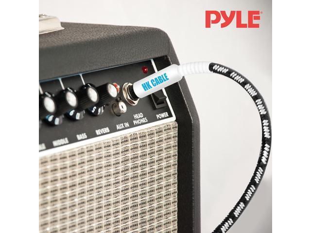 Pyle 10 Ft. Guitar Instrument Cable with Gold Plated Plug, Noise Reduction, and Flexible Tweed Jacket - PPJJ101