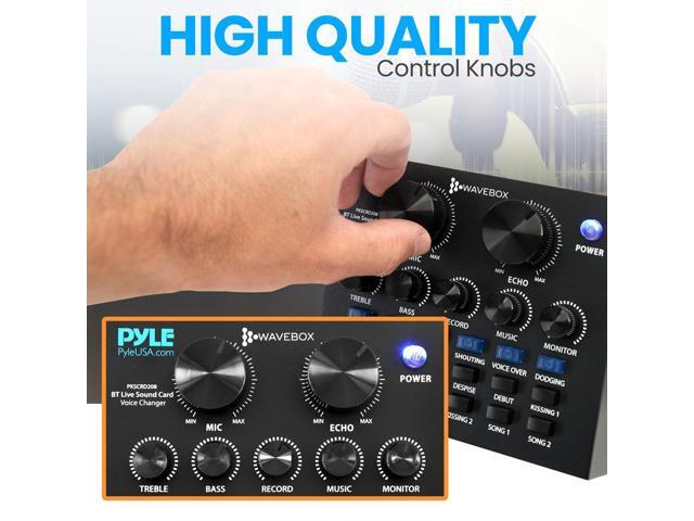 Pyle Compact Karaoke Live Sound Card, Voice Changer Device for PS4, Xbox, Smartphone, iPad, Computer with Multiple Sound Effects - PTCN208