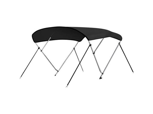 SereneLife 4 Bow Bimini Top Boat Cover, Front Hold-Down Straps and Rear Support Arms, Marine-Grade 600 Denier Polyester, Aluminum Frame - SLBT460G