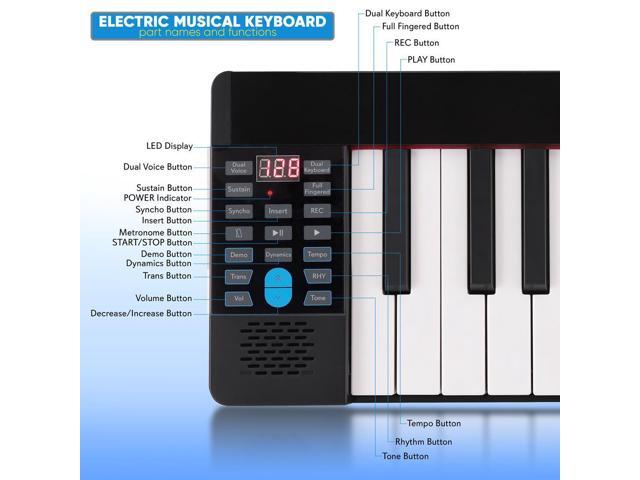 Pyle Portable Foldable Piano Keyboard, 88 Keys, Bluetooth MIDI, 129 Tones, Record & Playback, with Built-In Stereo Speakers, Sustain Pedal, & Bag -...